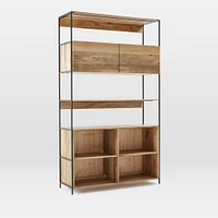 Industrial Open & Closed Storage Bookcase (48") | West Elm