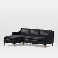 Hamilton Leather 2-Piece Chaise Sectional (83"–93") | West Elm