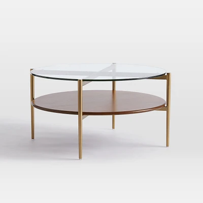 Mid-Century Art Display Round Coffee Table Modern Living Room Furniture | West Elm