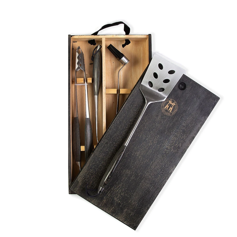 Schmidt Brothers 4-Piece Grill Tool Set - Ash | West Elm