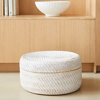 Modern Weave Rattan Round Lidded Baskets | West Elm