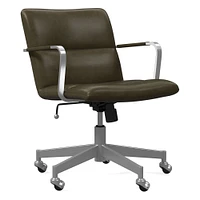 Cooper Mid-Century Leather Swivel Office Chair | West Elm