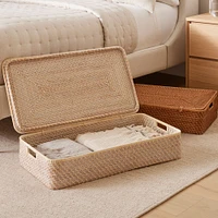 Modern Weave Rattan Underbed Baskets | West Elm