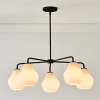 Sculptural -Light Ribbed Chandelier | West Elm