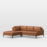 Andes Leather 3-Piece Ottoman Sectional (94"–105") | West Elm