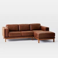 Dekalb 2 Piece Leather Sectional Sofa | With Chaise West Elm