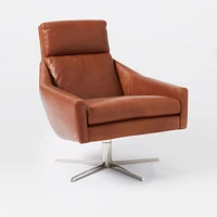 Austin Leather Swivel Armchair | West Elm