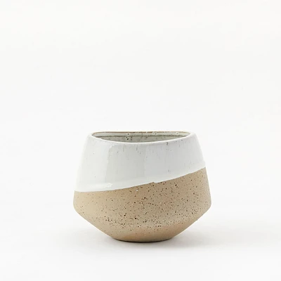 Half-Dipped White Stoneware Vases | West Elm