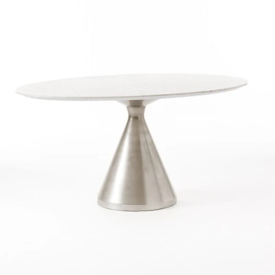 Silhouette Pedestal Marble Oval Dining Table (44", 60") | West Elm