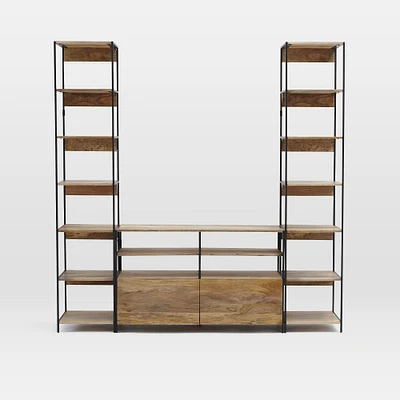 Industrial Modular Media Set With Bookshelves, Entertainment Center | West Elm