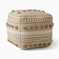 Pom Pom Stripe Pouf | West Elm