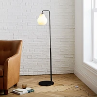 Sculptural Glass Ribbed Floor Lamp | West Elm