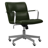 Cooper Mid-Century Leather Swivel Office Chair | West Elm