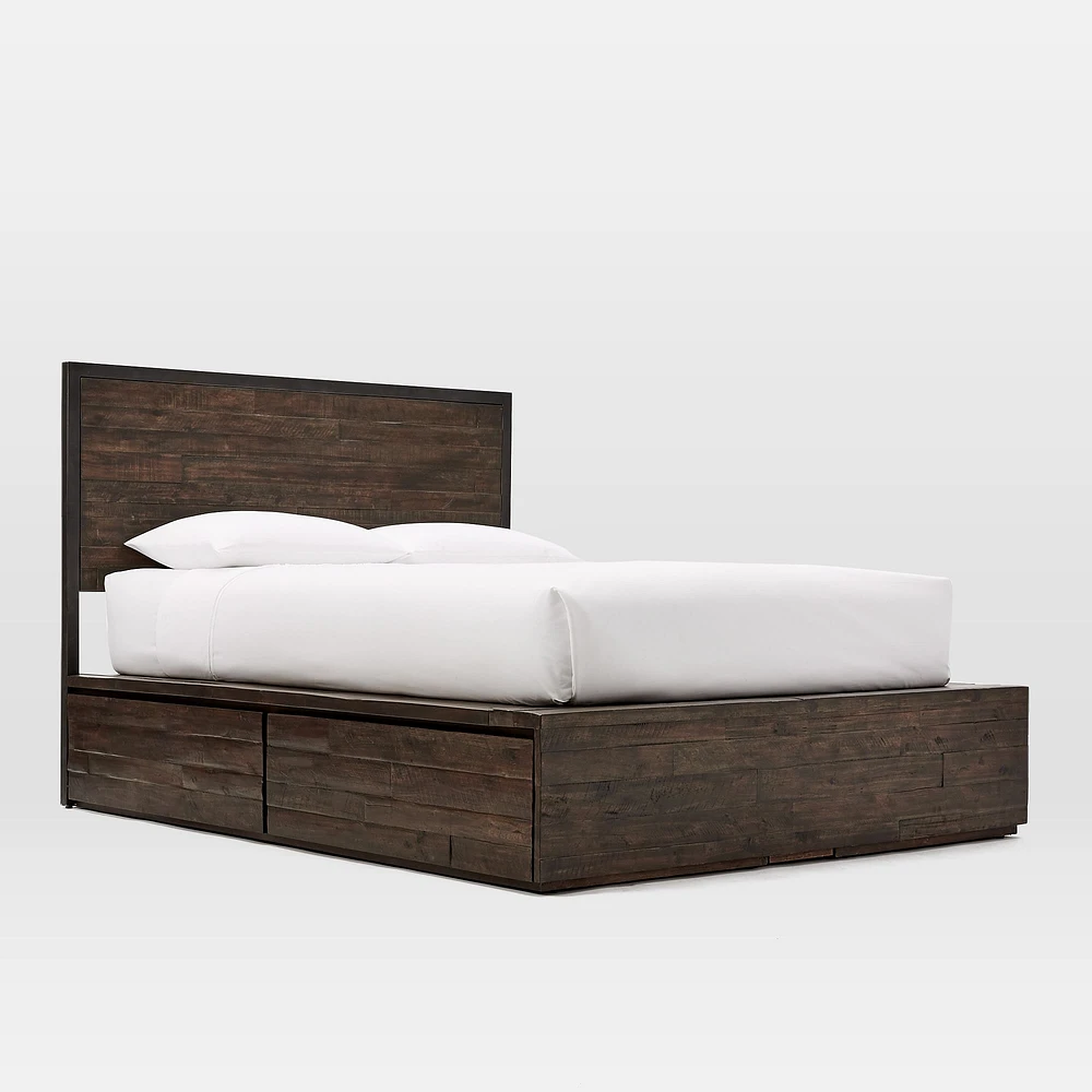 Logan Industrial Storage Bed - Smoked Brown | West Elm