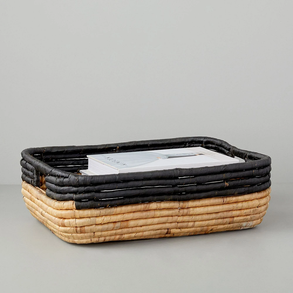 Two-Tone Woven Seagrass Baskets | West Elm