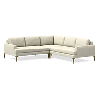 Andes Leather 3-Piece L-Shaped Sectional (94"–105") | West Elm