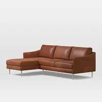 Sloane Leather 2-Piece Chaise Sectional (95.5") | West Elm