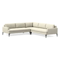 Andes Leather 3-Piece L-Shaped Sectional (94"–105") | West Elm