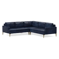 Andes Leather 3-Piece L-Shaped Sectional (94"–105") | West Elm