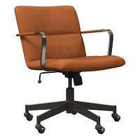 Cooper Mid-Century Leather Swivel Office Chair | West Elm