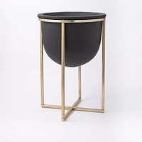 Eden Cross Base Brass Standing Planter | West Elm