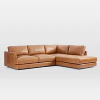 Haven Leather 2-Piece Bumper Chaise Sectional (108") | West Elm