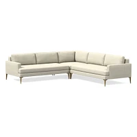 Andes Leather 3-Piece L-Shaped Sectional (94"–105") | West Elm