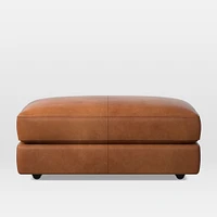 Haven Leather Ottoman | West Elm