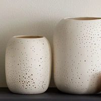 Pierced Porcelain Hurricanes + Vases - Constellation | West Elm