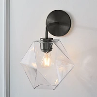 Sculptural Glass Faceted Wall Sconce - Small | West Elm