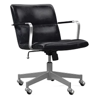 Cooper Mid-Century Leather Swivel Office Chair | West Elm