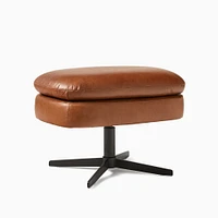 Crescent Leather Ottoman | West Elm