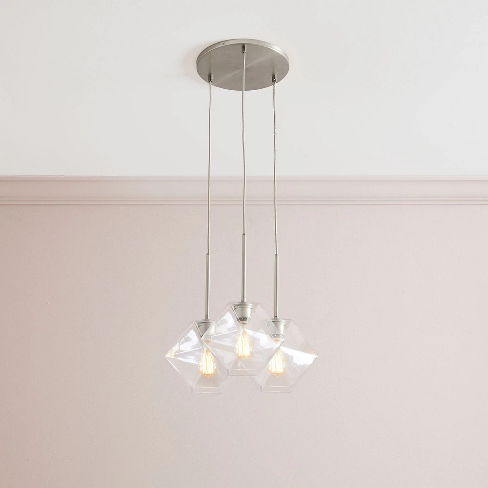 Sculptural 3-Light Faceted Chandelier | West Elm