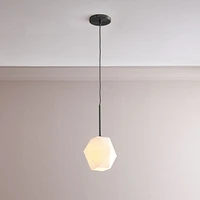 Sculptural Glass Faceted Pendant Light - Clear (7") | West Elm