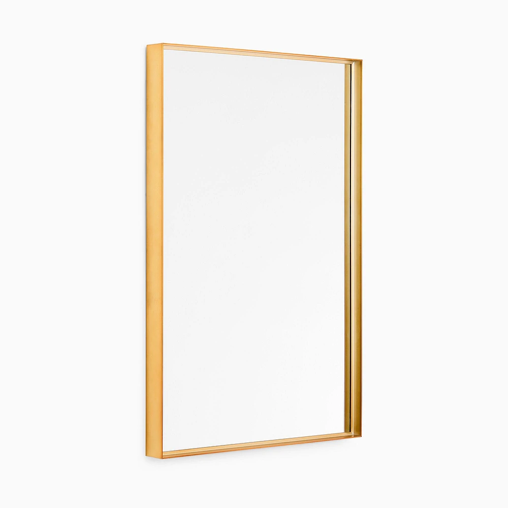 Deep Frame Rectangle Thin Metal Wall Mirror | West Elm