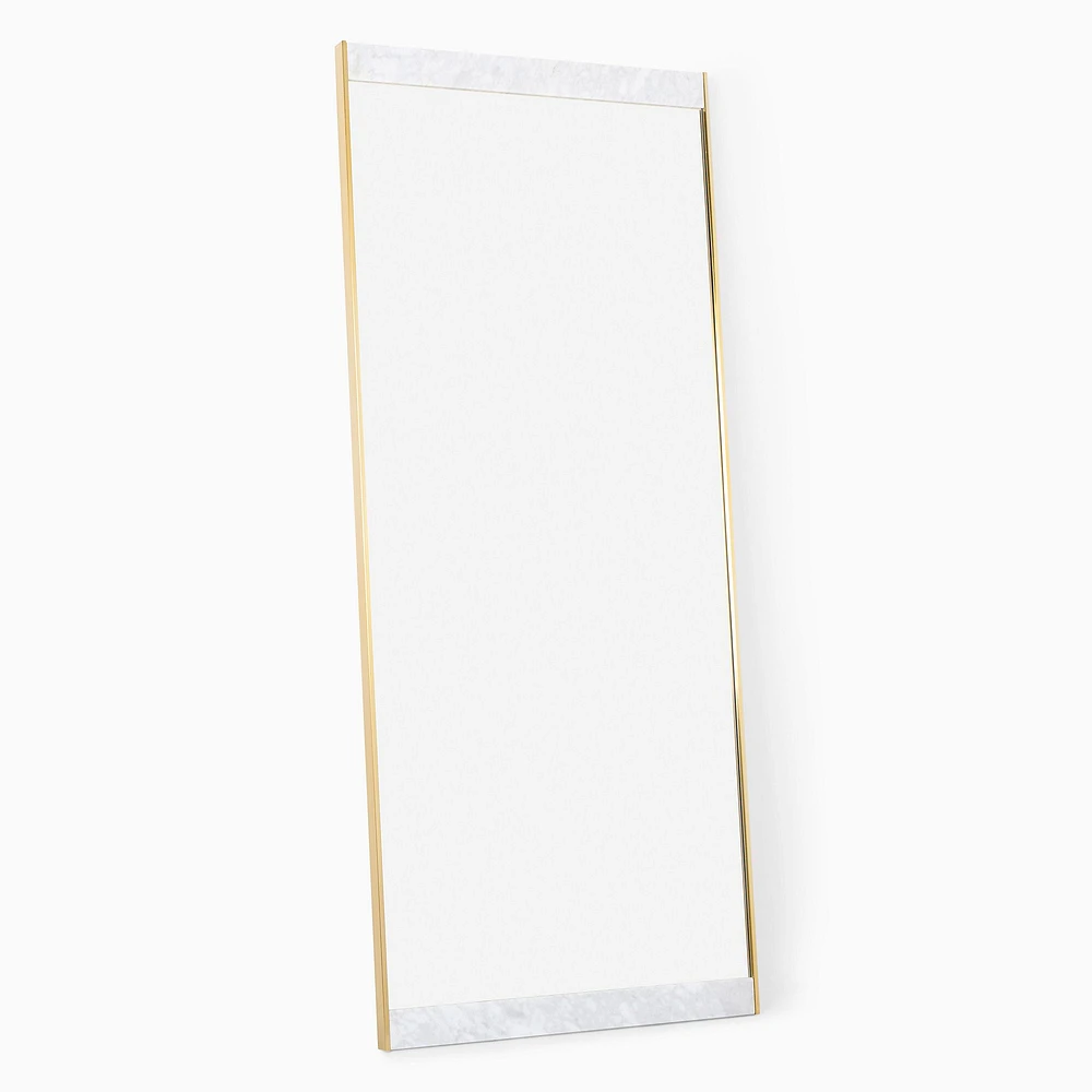 Marble & Brass Floor Mirror | West Elm