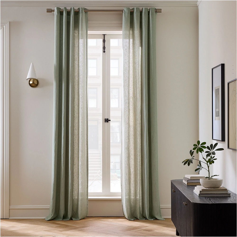 European Flax Linen Grommet Curtain | West Elm