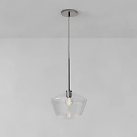 Sculptural Glass Geo Pendant Light - Large (Clear) | West Elm