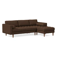 Dennes Leather 2 Piece Chaise Sectional | Sofa With West Elm