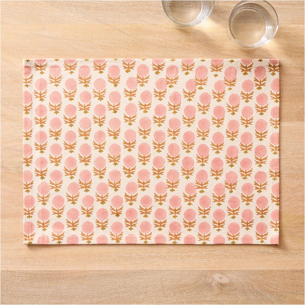 Soil to Studio Richa Block-Printed Cotton Placemats (Set of 2) | West Elm