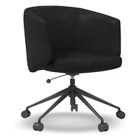 Crescent Leather Swivel Office Chair | West Elm