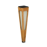 Lanai Solar Teak Torch | West Elm