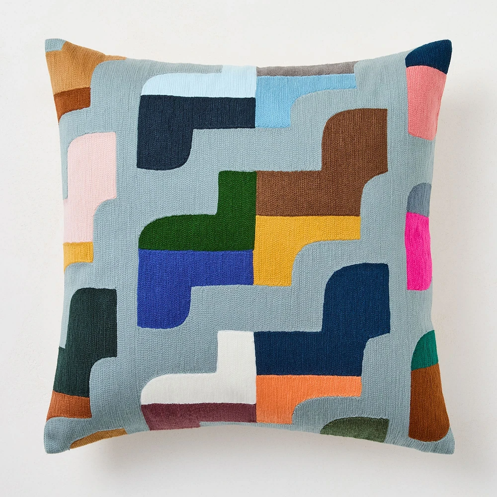 Crewel Descending Shapes Pillow Cover | West Elm