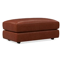 Haven Leather Ottoman | West Elm