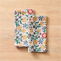 Soil to Studio Asya Block-Printed Linen Napkins (Set of 2) | West Elm