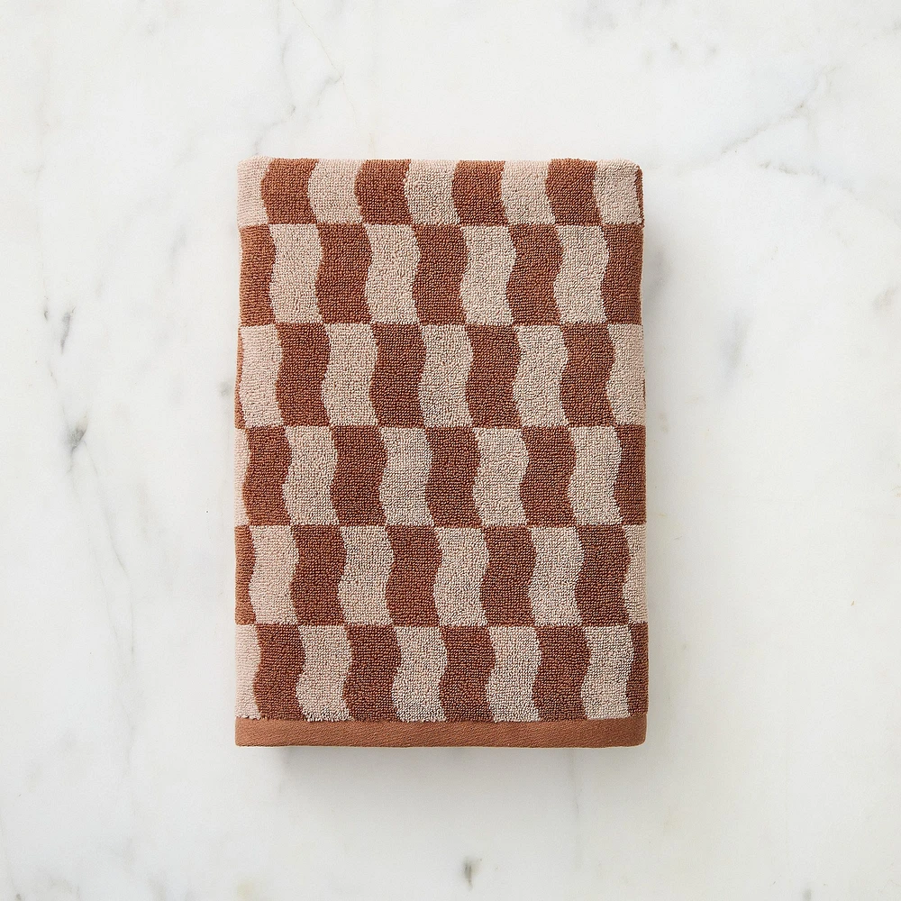 Wavy Blocks Towel | West Elm