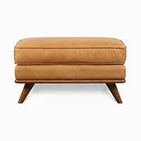 Zander Leather Ottoman | West Elm