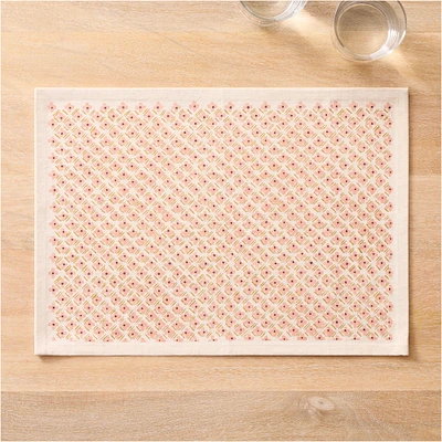 Soil to Studio Anita Block-Printed Cotton Placemats (Set of 2) | West Elm