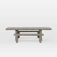 Portside Wood Outdoor Expandable Dining Table (76.5"–106") & Benches Set | West Elm