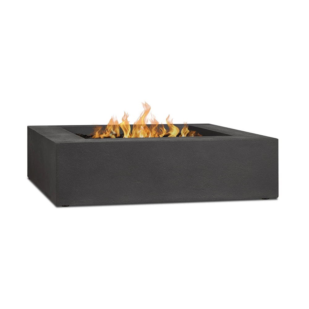 Concrete 42.5" Low Square Fire Table | West Elm